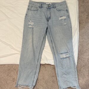 VERVET BY FLYING MONKEY Light Wash Distressed Straight Leg Jeans